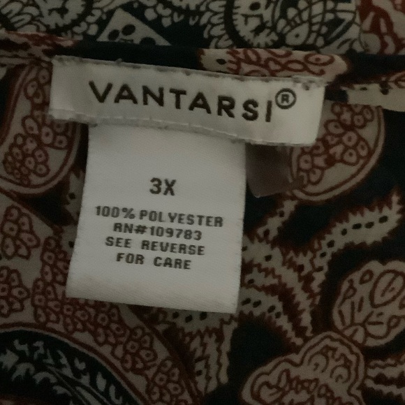 Vantarsi Boho floral flowy tunic top blouse 3X Plus - Picture 5 of 10